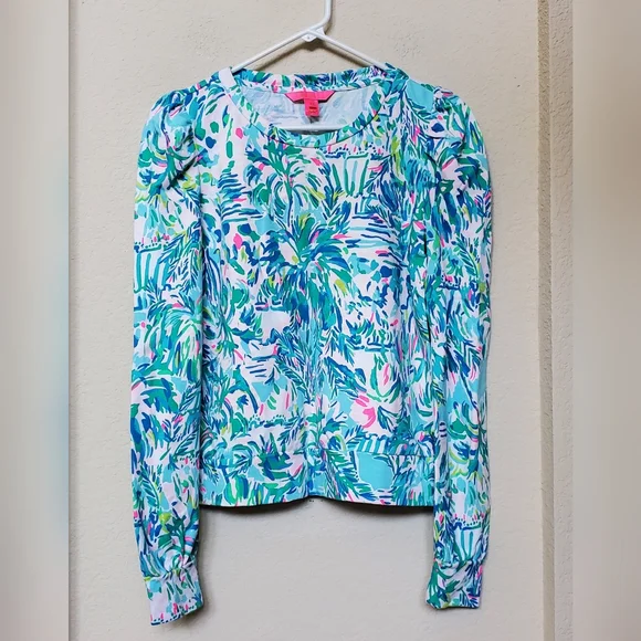 Lilly Pulitzer Puffed Sleeve French Terry Sweatshirt.  Size XS - Picture 1 of 8